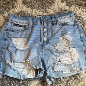 high waisted jean shorts